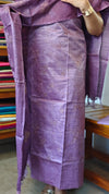 Dark Lavender Semi Tussar Suit with Copper Thread Embroidery - TTV4