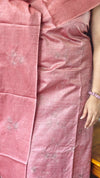 Coral Pink Semi Tussar Suit with Copper Thread Embroidery - TTV4
