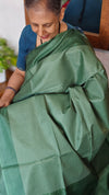 Forest Green Woven Noel Tussar Silk Saree - 34NU