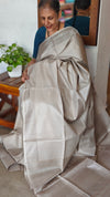 Ivory Woven Noel Tussar Silk Saree - 34NU