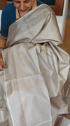 Ivory Woven Noel Tussar Silk Saree - 34NU