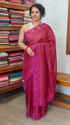 Maroon Kota Saree with Dark Pink Cutwork borders - 409M