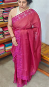 Maroon Kota Saree with Dark Pink Cutwork borders - 409M