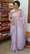 Lavender Kota Saree with Cutwork Borders - 409M