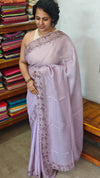 Lavender Kota Saree with Cutwork Borders - 409M