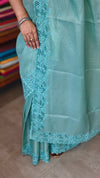 Teal Kota saree with Cutwork Borders - 409M