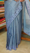 Blue Lavender Kota Saree with Cutwork - 409M