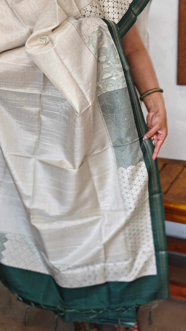 Dark Green Semi Silk Suit