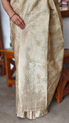 Golden Beige Embroidered Tussar Silk Saree - ETS25