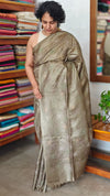 Tate Olive Green Embroidered Tussar Silk Saree - ETS25