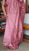 Blush Pink Embroidered Tussar Silk Saree - ETS25
