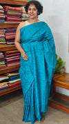 Cerulean Blue Embroidered Tussar Silk Saree - ETS25