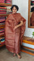 Brown and Brick Red Printed Tussar Silk Suit - PTS25