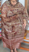Copper Brown Printed Tussar Silk Suit - PTS25