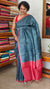 Dark Grey Printed Tussar Silk Saree - VK27