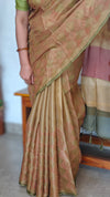Golden Mustard Embroidered Kota Saree - 329N