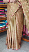 Golden Mustard with Brick Red Embroidered Kota Saree - 329N