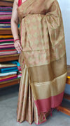 Golden Mustard with Brick Red Embroidered Kota Saree - 329N