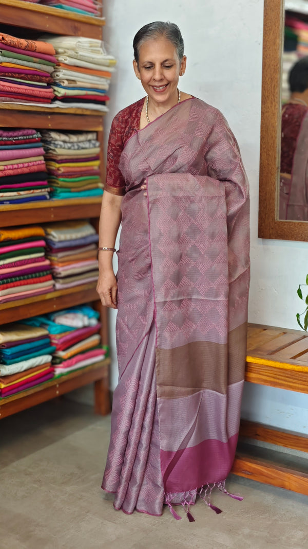Muave Embroidered Kota Saree - 329N
