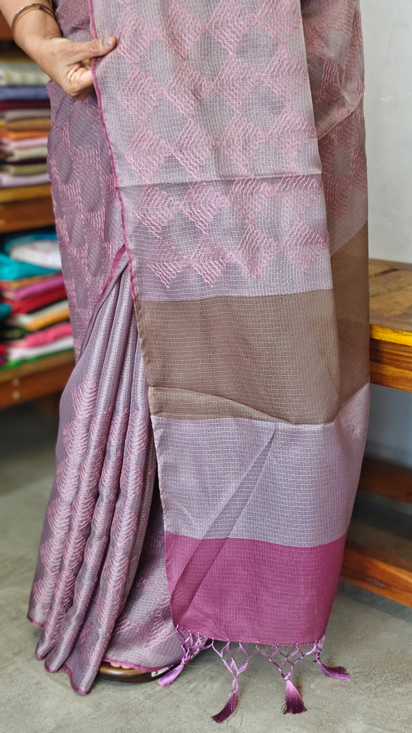 Muave Embroidered Kota Saree - 329N
