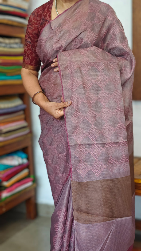 Muave Embroidered Kota Saree - 329N