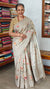 Light Grey Floral Printed Moonga Silk Saree