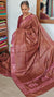 Rust Shade Tussar Silk Saree with Cutwork Borders - E192