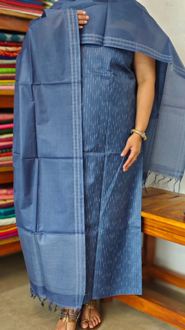 Classic Blue Noel Tussar Silk Suit - MNT4