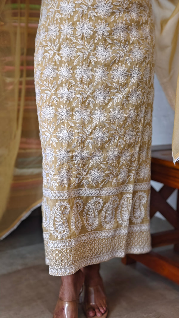 Pastel Yellow Georgette Suit with Chikankari - 37NL