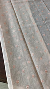 Pastel Peach Linen Tissue Saree with Golden Applique - D773