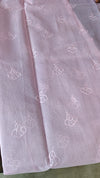 Baby Pink Net Kota Saree with Applique Work - EP26