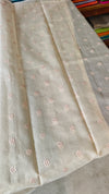 Light Beige Net Kota Saree with Applique Work - EP26