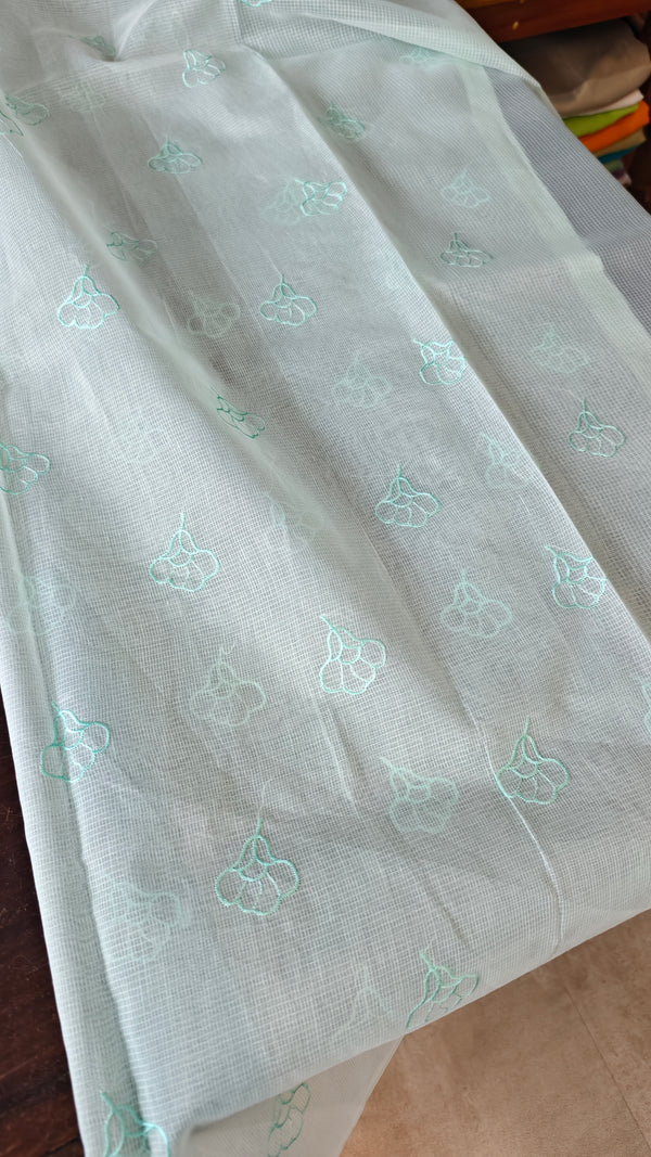 Sea Green Net Kota Saree with Applique Work - EP26