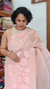 Peach Net Kota Saree with Applique Work - EP26