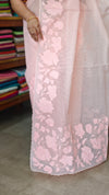 Peach Net Kota Saree with Applique Work - EP26
