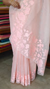 Peach Net Kota Saree with Applique Work - EP26