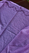 Dark Lavender Tepchi Kota Saree with Cutwork Borders