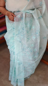Sea Green Embroidered Net Kota Saree - WQ80