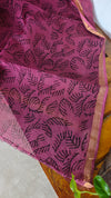 Mystic Pink Block Printed Kota Doria Saree - SQ39