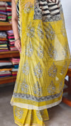 Black and White Striped Kota Doria Saree - SQ39