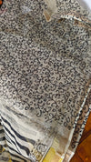 Black and White Striped Kota Doria Saree - SQ39