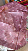 Mauve Printed Tussar Silk Saree - HSN4
