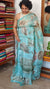 Faded Turquoise Floral Printed Tussar Silk Saree - HSN4