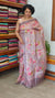 Dusty Rose Mauve Floral Printed Tussar Silk Saree - HSN4
