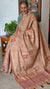 Golden Brown Linen Tissue Saree with Hand Embroidery - JZ87