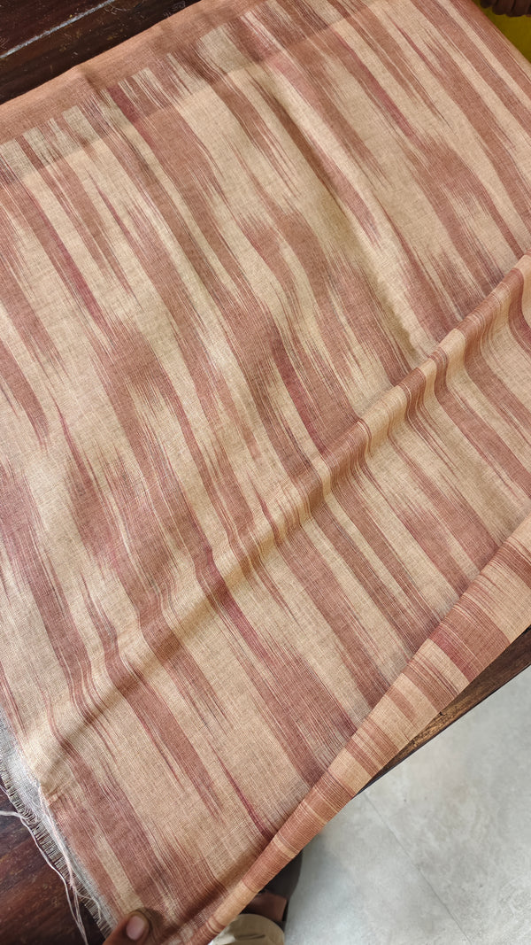 Golden Brown Linen Tissue Saree with Hand Embroidery - JZ87