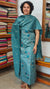 Teal Blue Semi Tussar Suit with Cross Stich Embroidery - MTV6