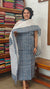 Indigo and White Cotton Applique Work Suit - B