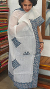 Indigo and White Cotton Applique Work Suit - B
