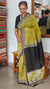 Mustard Black and Cream Chanderi Silk Saree - MK58